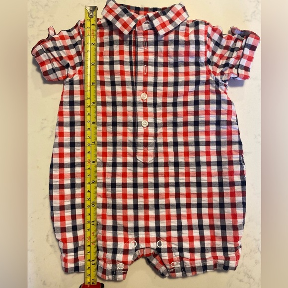 JANIE AND JACK baby boy plaid romper. Size 0-3 months - Picture 6 of 6